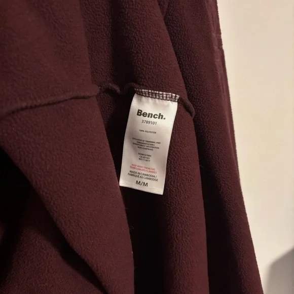 Bench Maroon Fleece Zip Up Medium - Picture 4 of 4